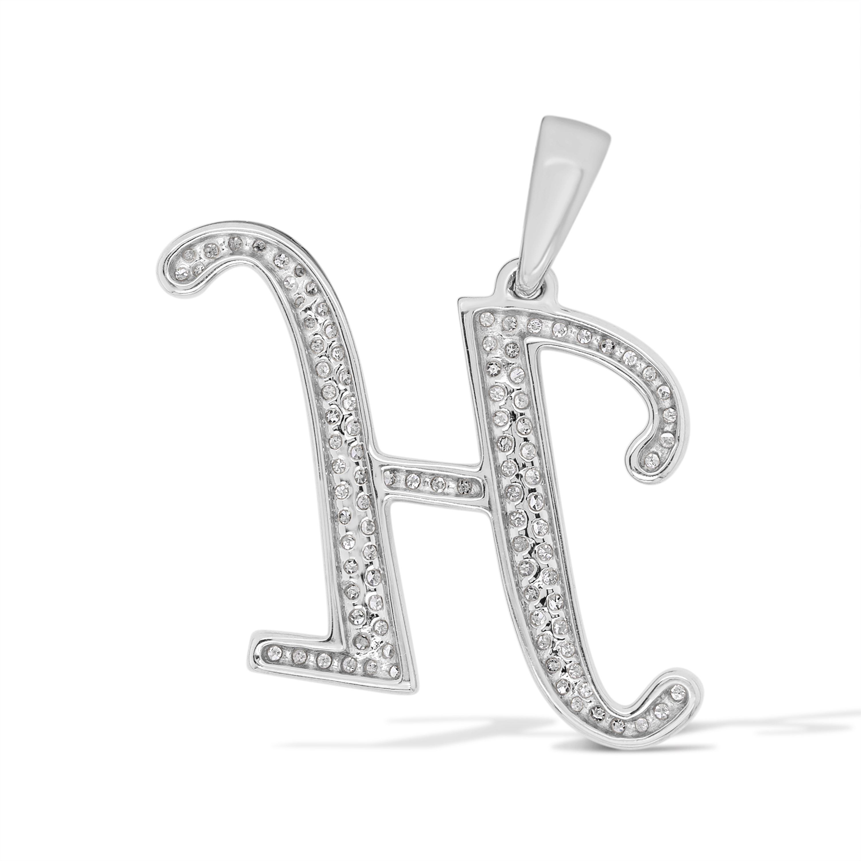 Diamond Letter H Pendant 0.25 ct. 10K White Gold